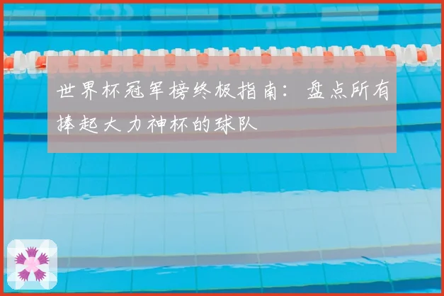 世界杯冠军榜终极指南：盘点所有捧起大力神杯的球队